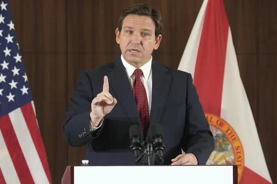 Florida Governor Ron DeSantis during a news conference on January 26, 2023. Credit: APNews