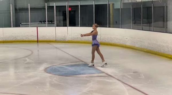 Abigail Van Helden places herself in a starting position as she prepares to begin a run-through of her competition piece.