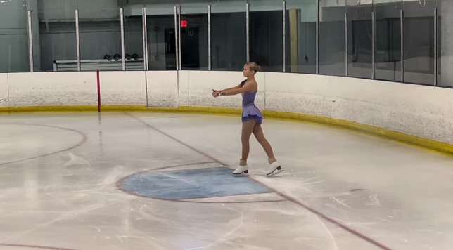 Abigail Van Helden places herself in a starting position as she prepares to begin a run-through of her competition piece.