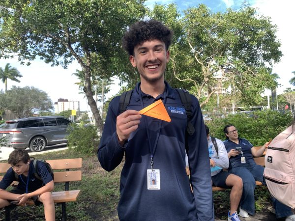 Senior Gabriel Catala at the butterfly release supporting mental health week.