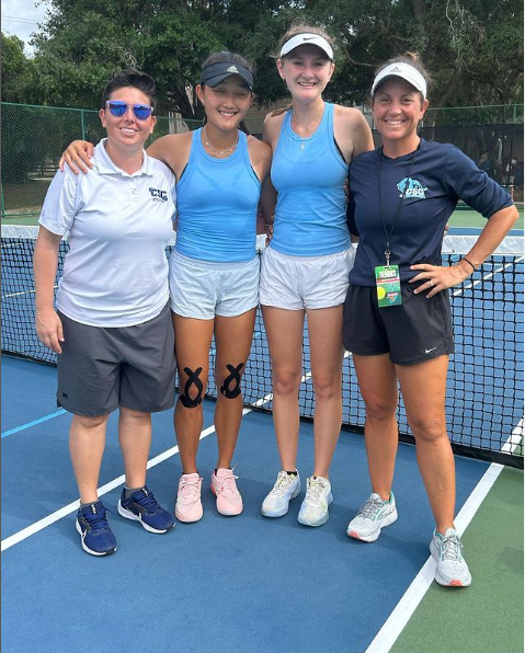 See and Clark during the Tennis state championships.