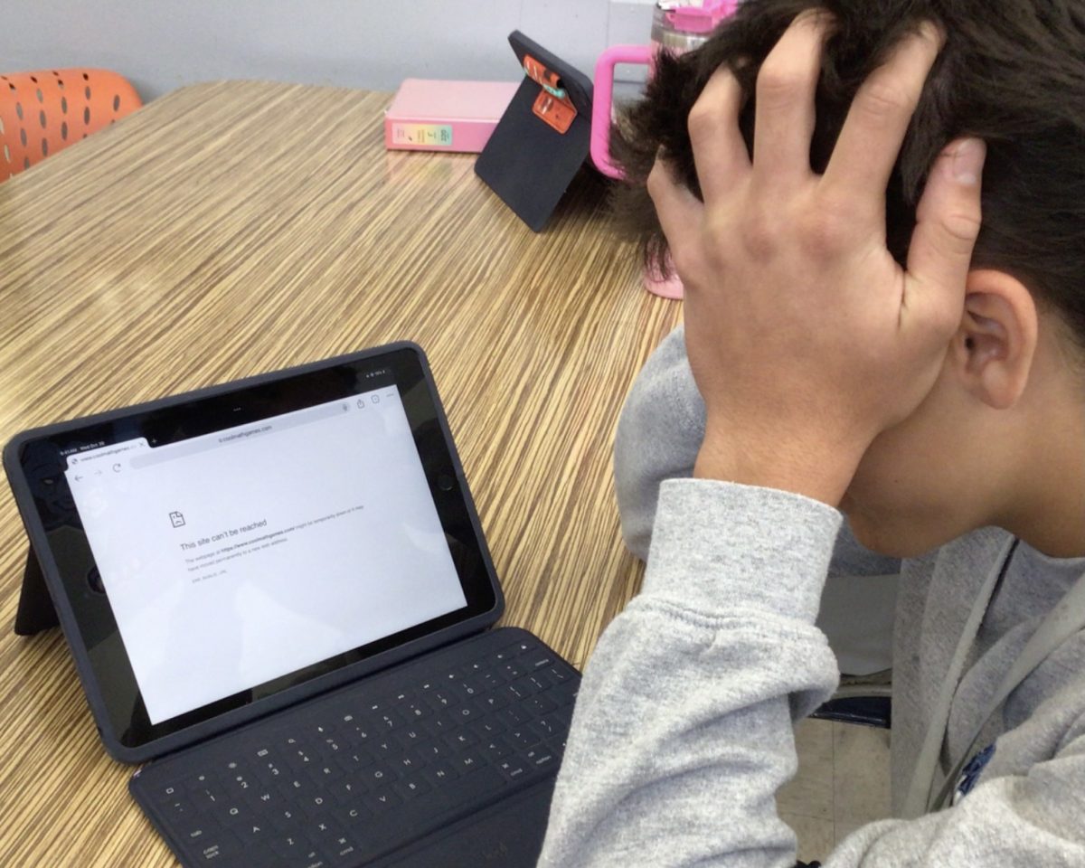 A student at Charter seeing that his favorite gaming website has been banned.