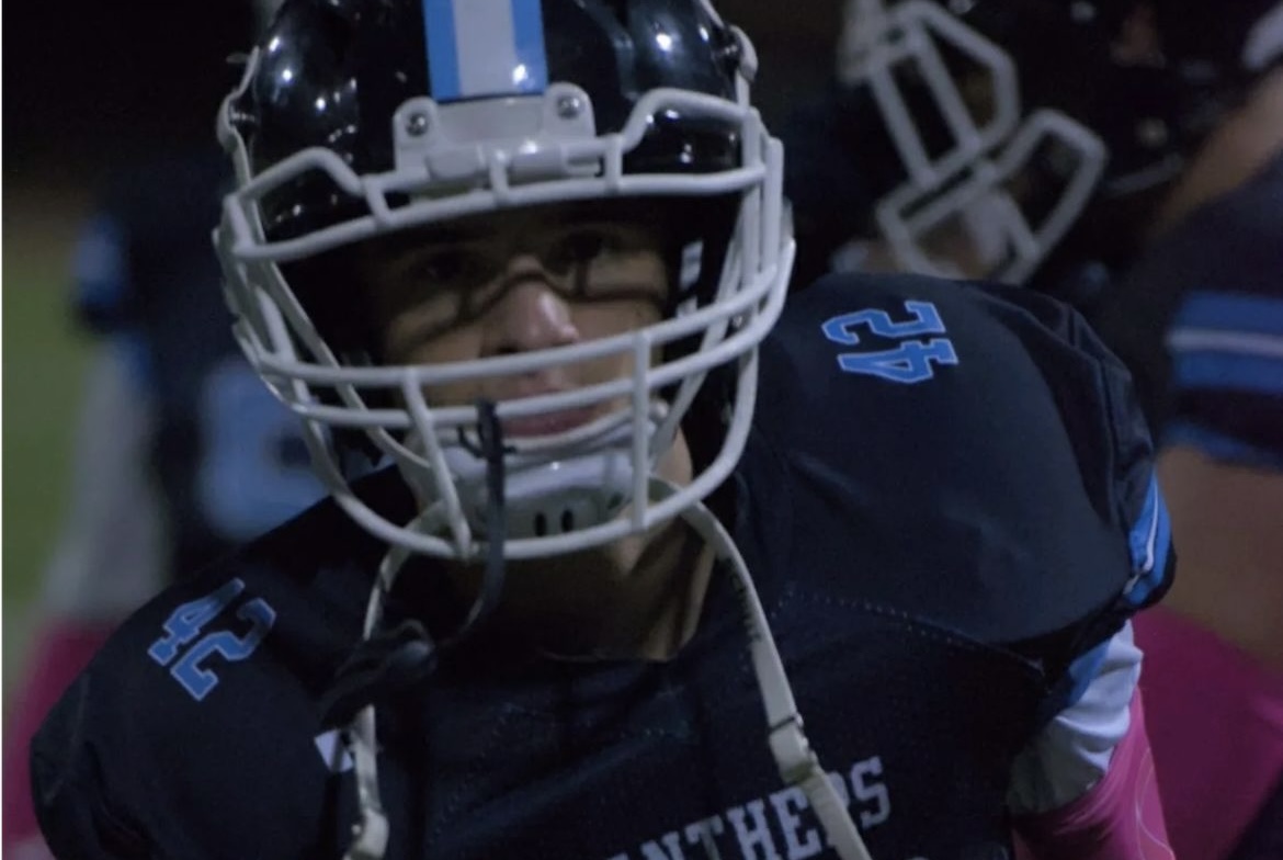 Dash Watermen during the 2024 senior night game, on the field with his team.