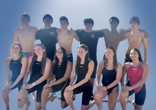 Sophomore Anthony Palumbo, sophomore Christopher Chaison, junior Sebastian Rincon Villegas, Junior Juan Lopez, sophomore Brian Hamilton, sophomore John Albornoz (top row, left to right). Sophomore Addison Palumbo, junior Claire O’Connor, junior Alejandra Gil-Restrepo, junior Amanda Robins, junior Sam Springer, and sophomore Mariana Montes (bottom row, left to right)