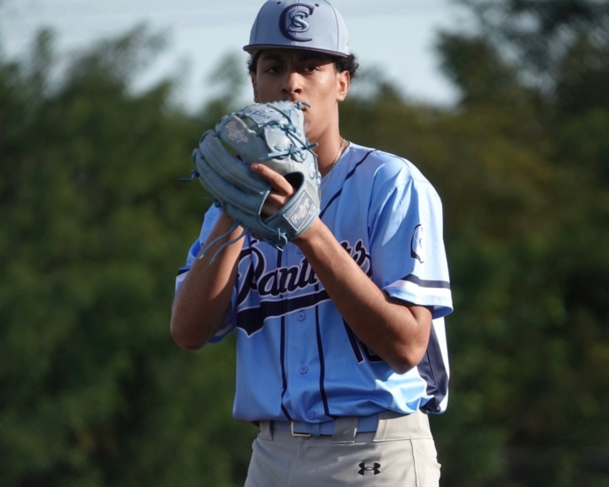 Karbalaieasghar pitching in a game against JC Bermudez Senior High School. 
