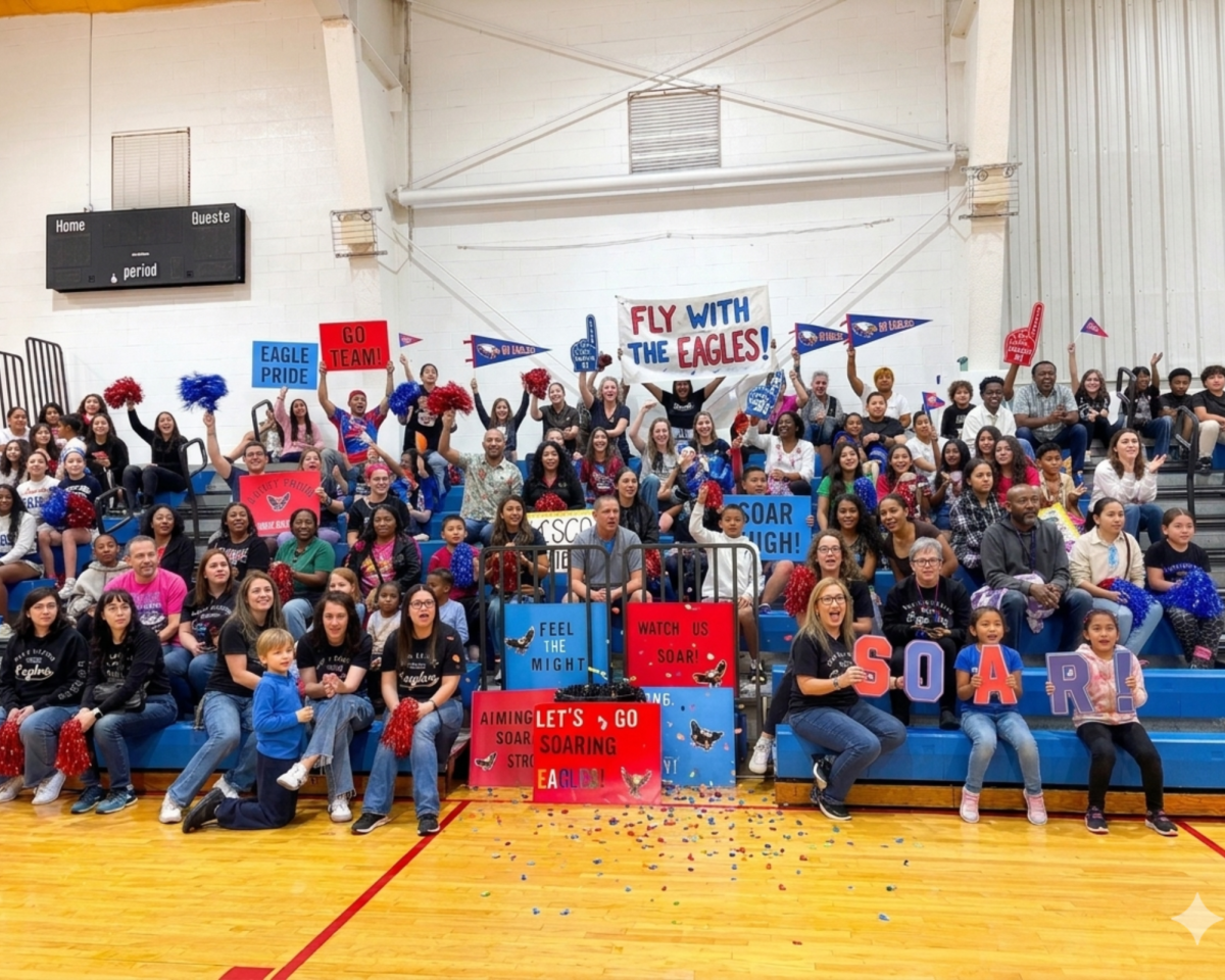 Students and families bring the energy to support local middle schools during a night of wacky challenges.